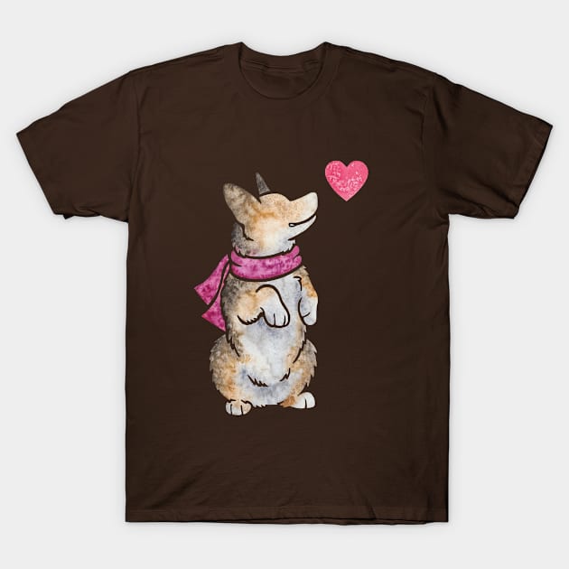 Watercolour Pembroke Welsh Corgi dog T-Shirt by animalartbyjess